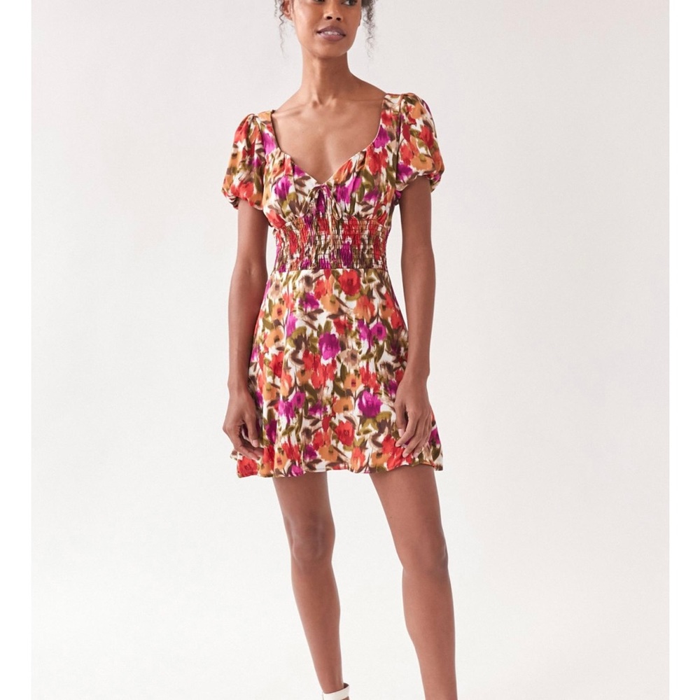 NWT Urban Outfitters floral mini dress // size L
